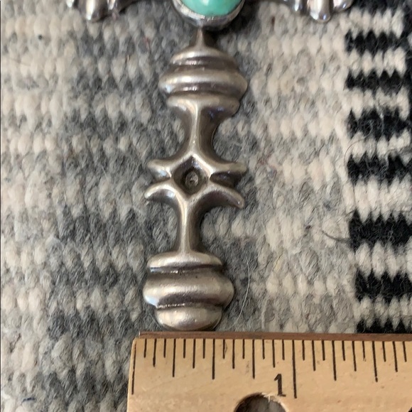 🌷🌻Unusual silver and turquoise cross - Picture 4 of 7